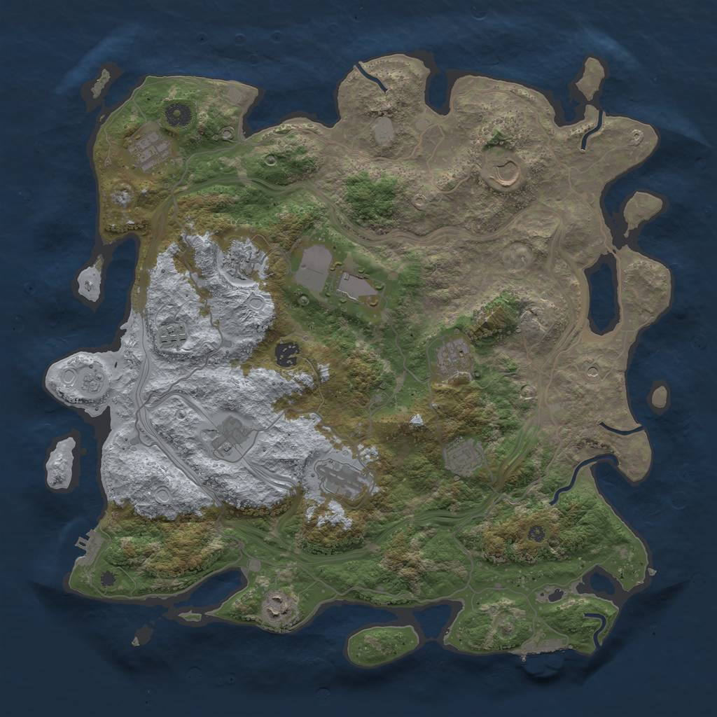 Rust Map: Procedural Map, Size: 4250, Seed: 1813998128, 20 Monuments