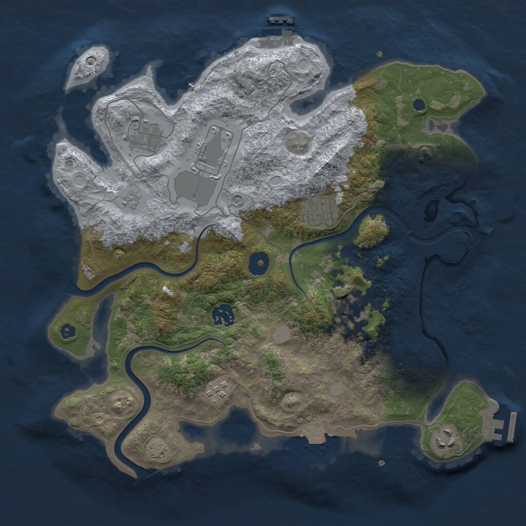 Rust Map: Procedural Map, Size: 3500, Seed: 89121792, 13 Monuments