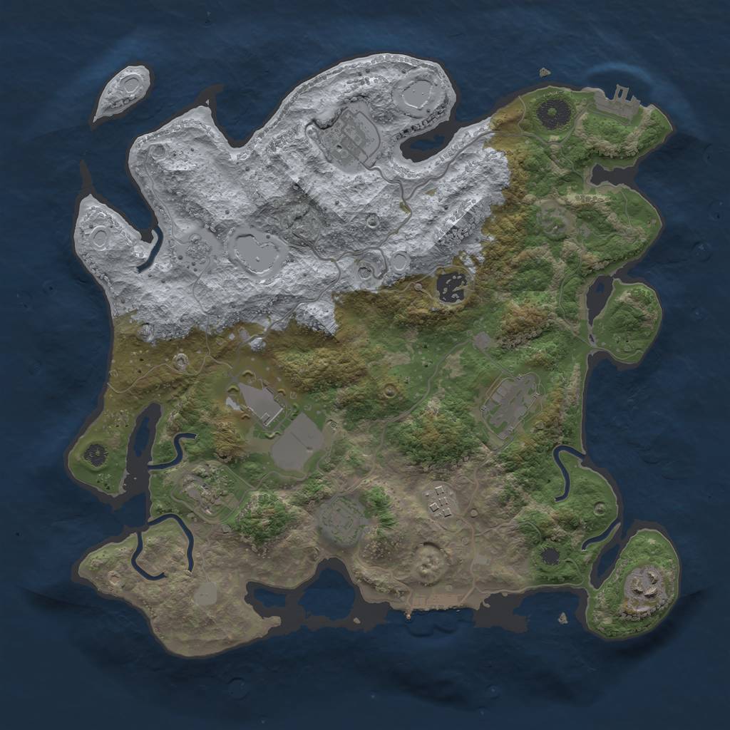 Rust Map: Procedural Map, Size: 3500, Seed: 89121792, 17 Monuments