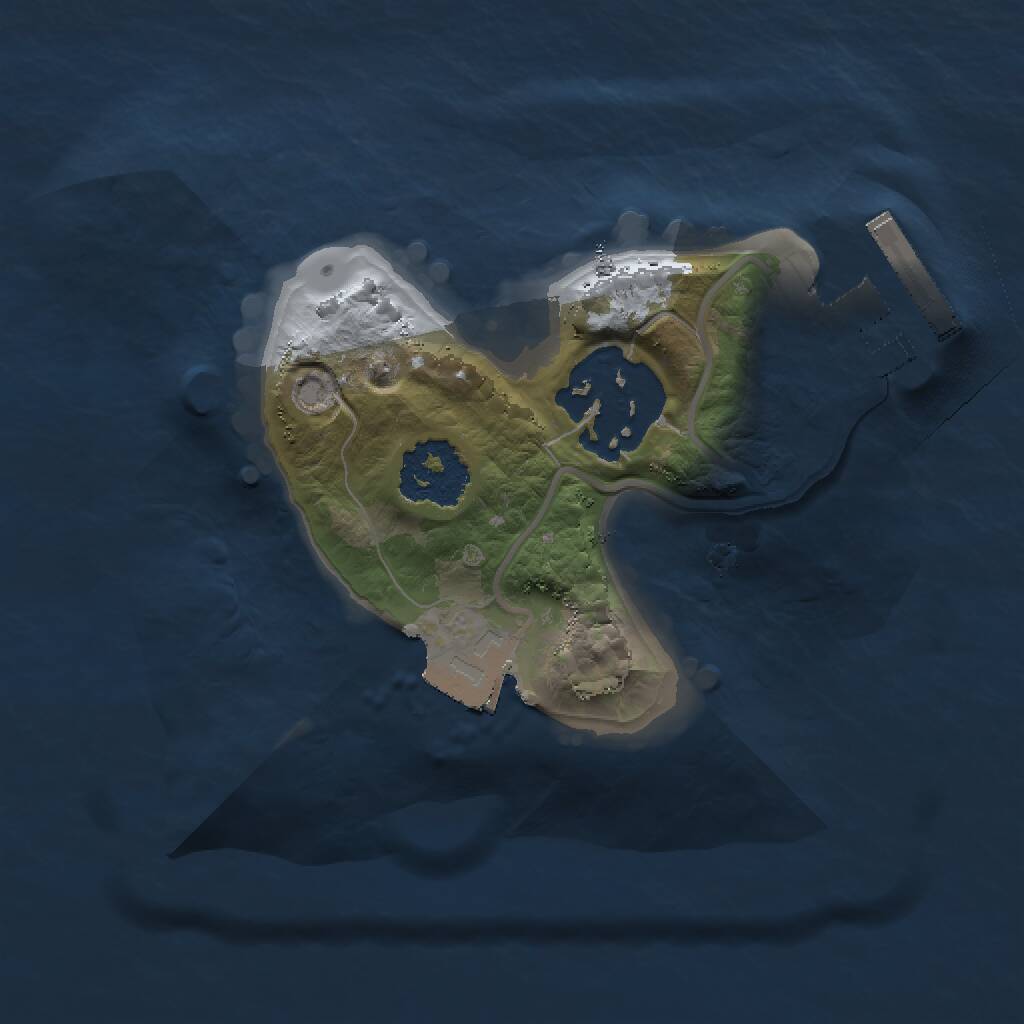 Rust Map: Procedural Map, Size: 1500, Seed: 1415133545, 3 Monuments