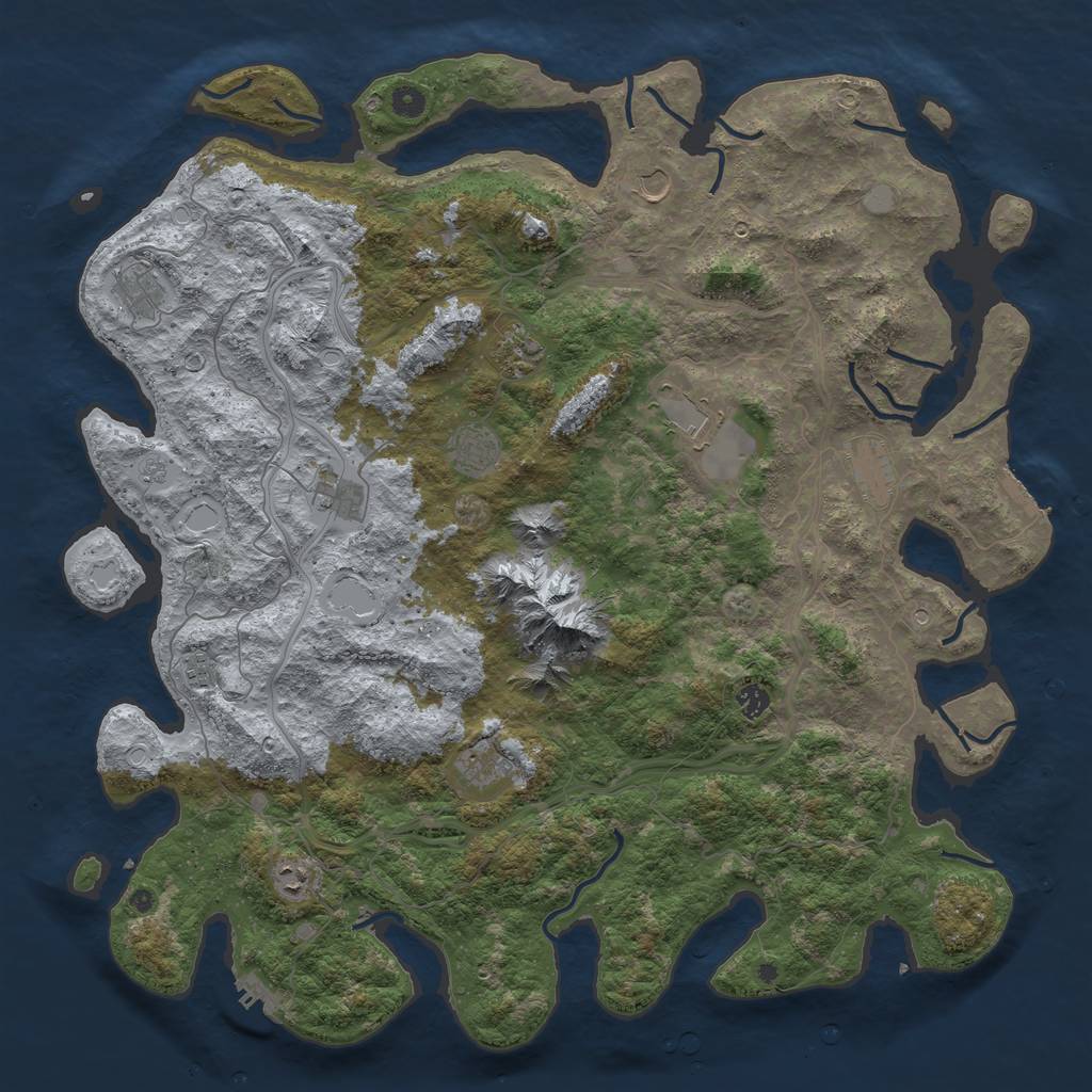 Rust Map: Procedural Map, Size: 5000, Seed: 6738657, 20 Monuments