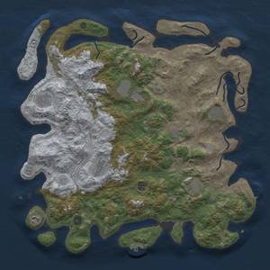 Thumbnail Rust Map: Procedural Map, Size: 4500, Seed: 2057039286, 19 Monuments