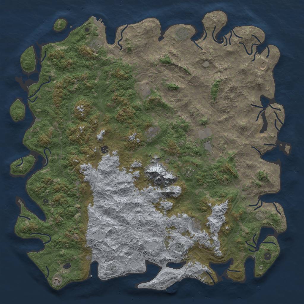 Rust Map: Procedural Map, Size: 6000, Seed: 1304054758, 20 Monuments