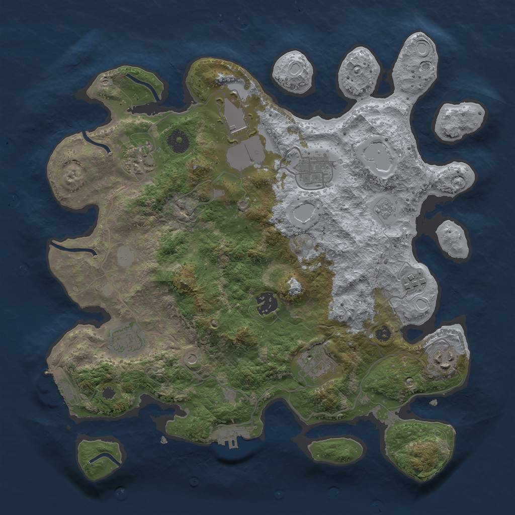 Rust Map: Procedural Map, Size: 3500, Seed: 1604972932, 17 Monuments