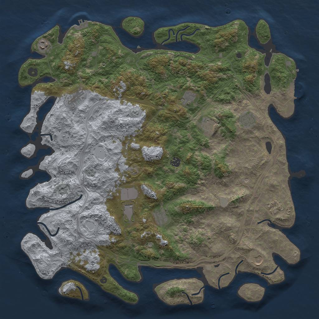 Rust Map: Procedural Map, Size: 4850, Seed: 806555275, 20 Monuments
