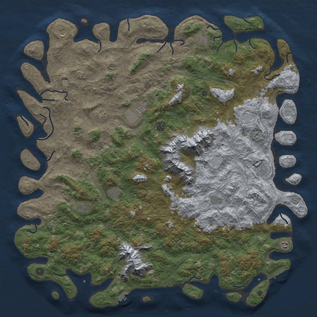 Rust Map: Procedural Map, Size: 6000, Seed: 63330, 20 Monuments
