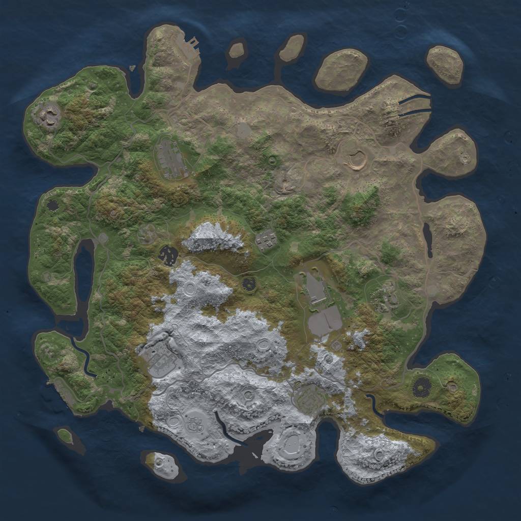 Rust Map: Procedural Map, Size: 4000, Seed: 102898, 18 Monuments