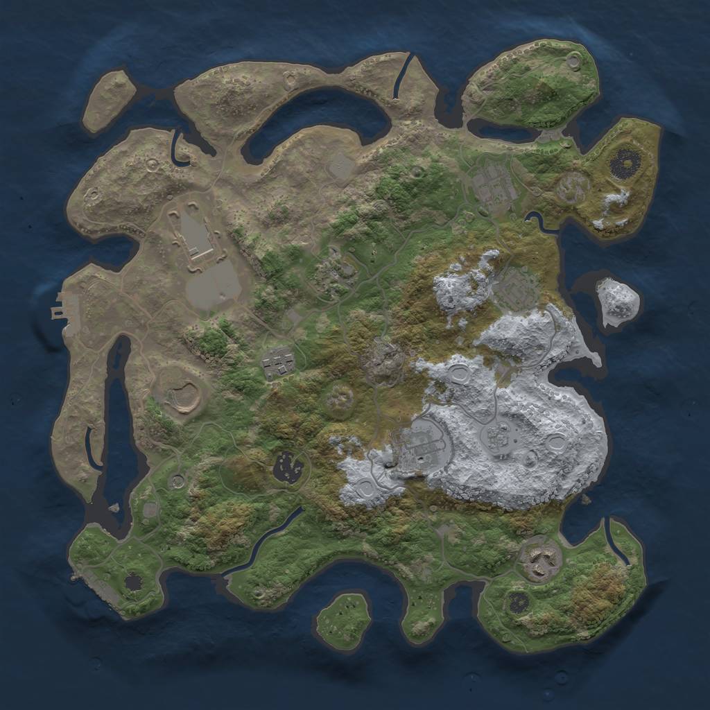 Rust Map: Procedural Map, Size: 3500, Seed: 29918617, 18 Monuments