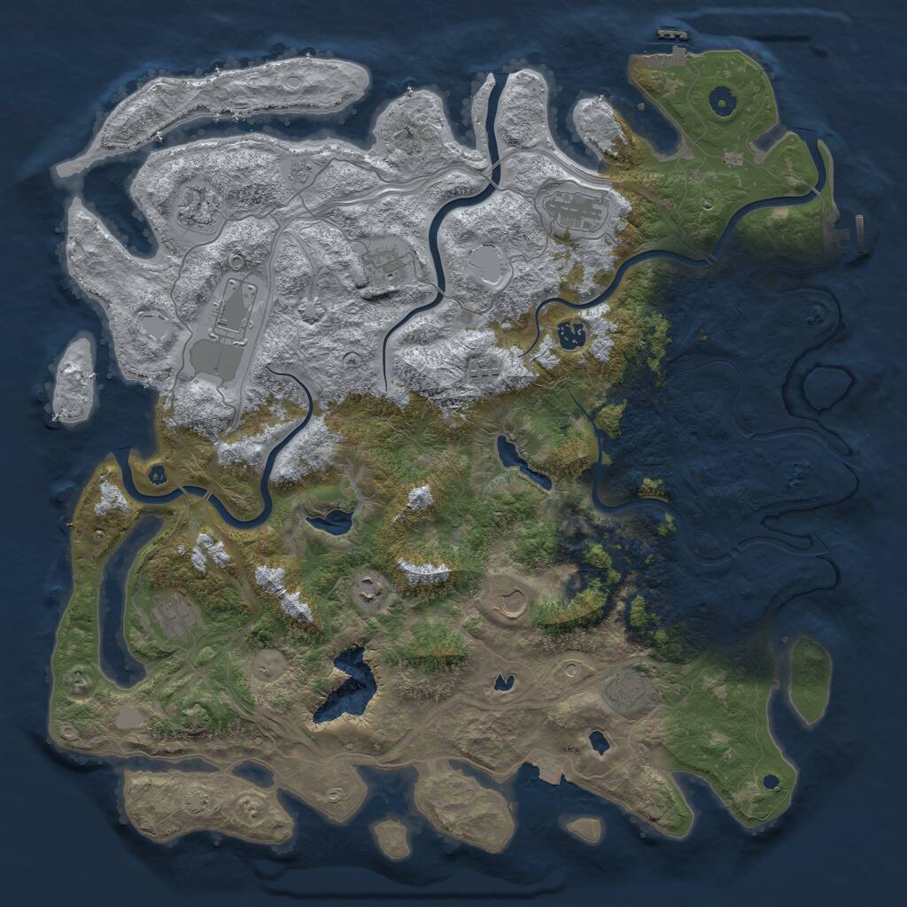 Rust Map: Procedural Map, Size: 4800, Seed: 1068524190, 16 Monuments