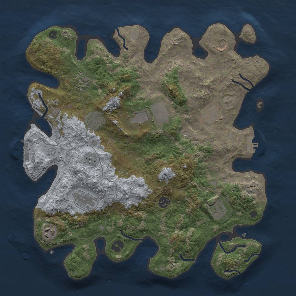 Rust Map: Procedural Map, Size: 3781, Seed: 3835, 19 Monuments