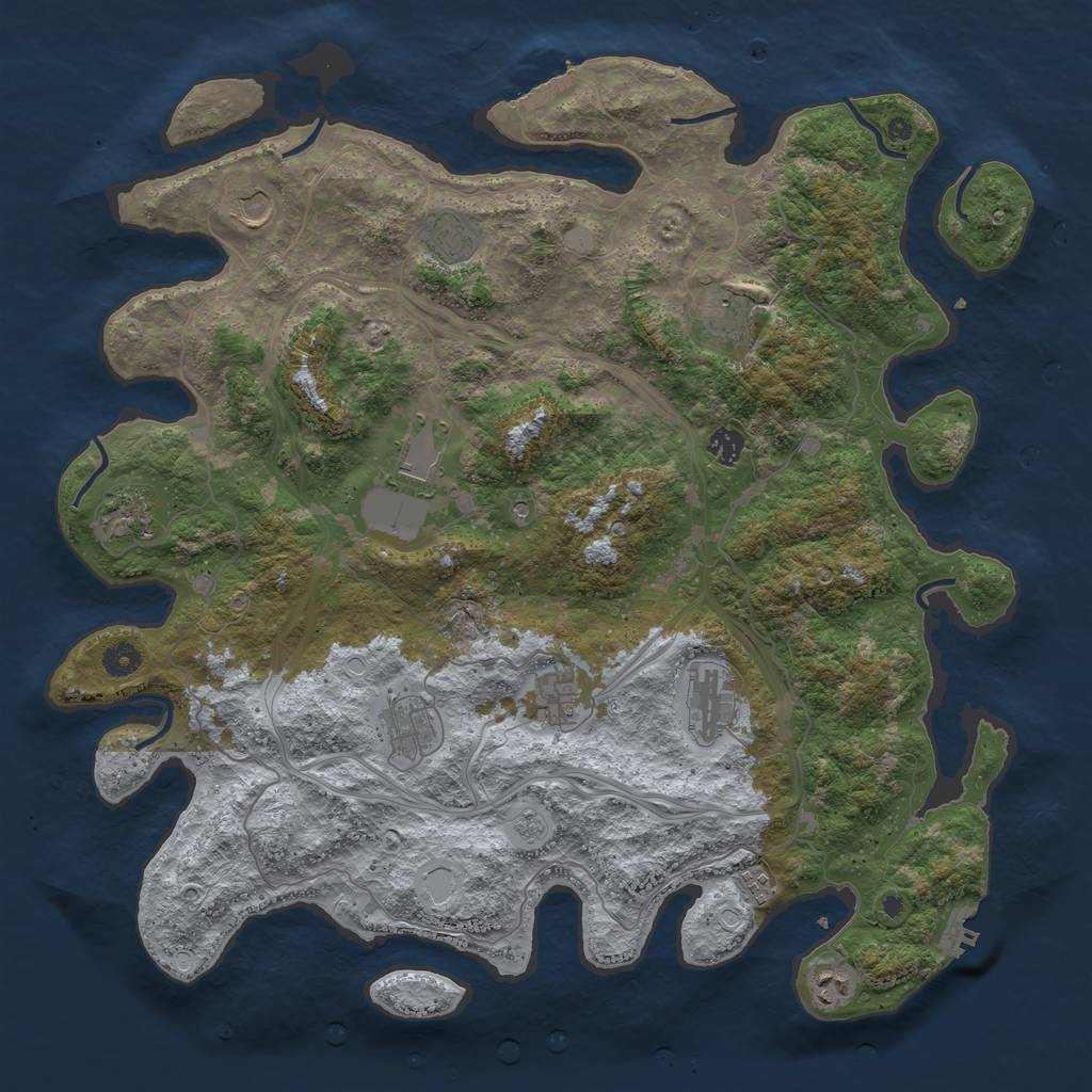 Rust Map: Procedural Map, Size: 4500, Seed: 138709505, 20 Monuments
