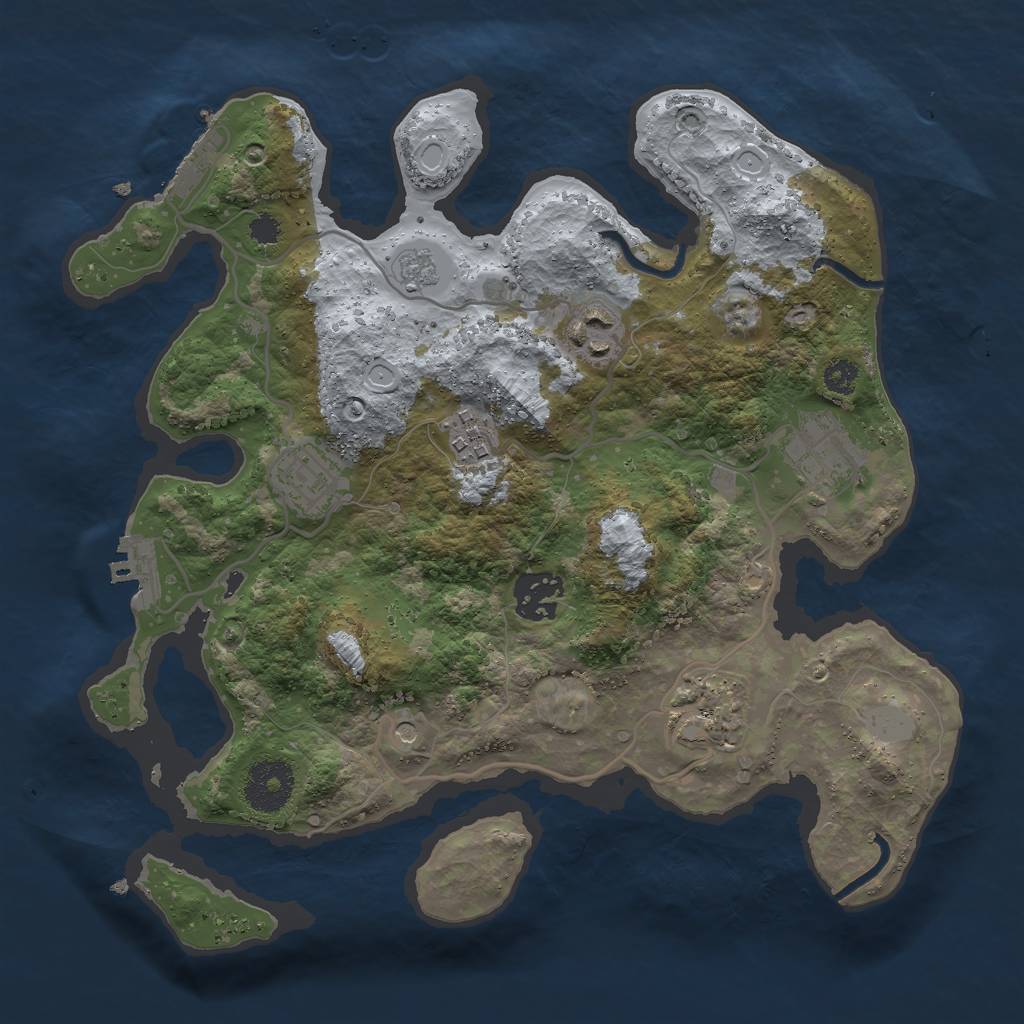 Rust Map: Procedural Map, Size: 3000, Seed: 553365772, 15 Monuments