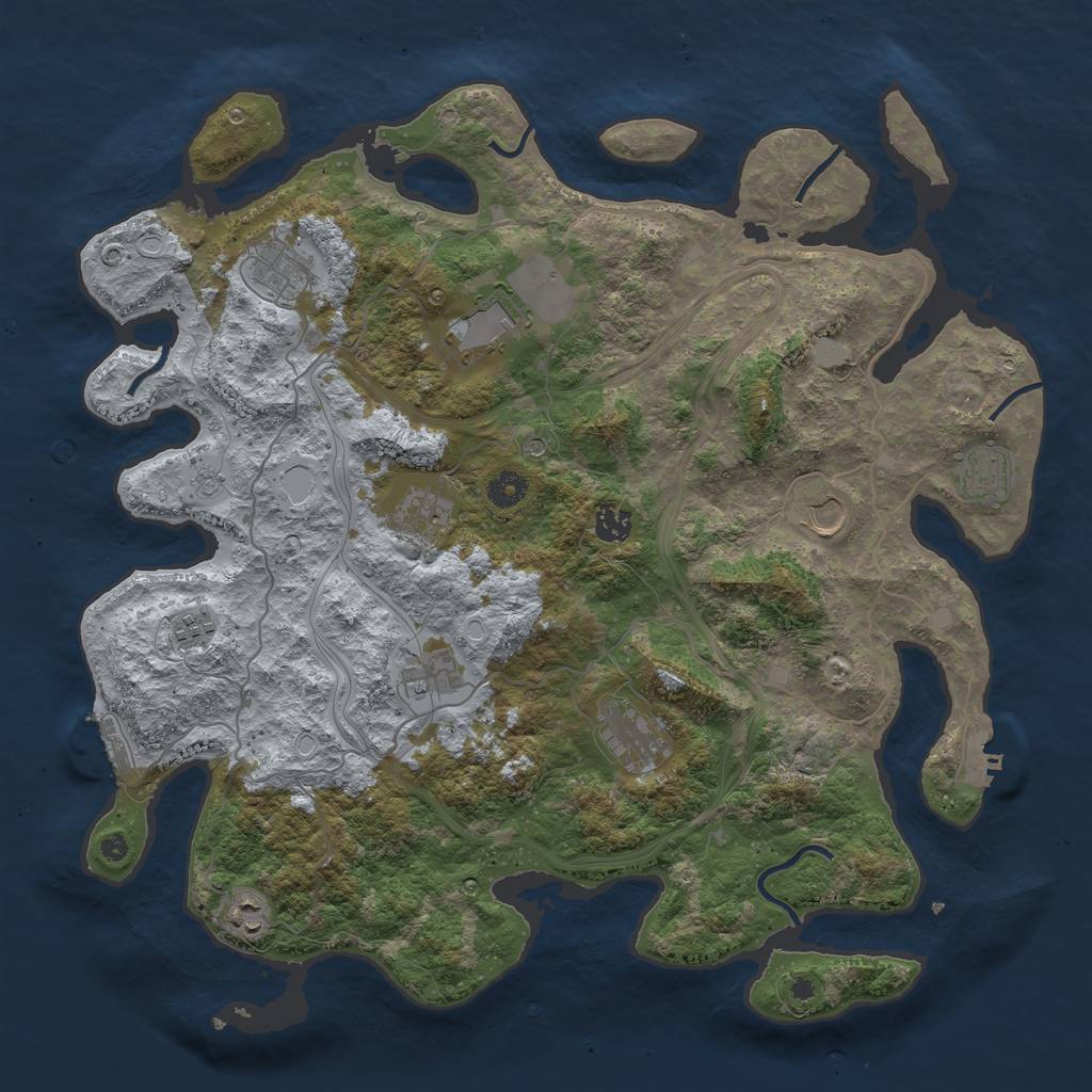 Rust Map: Procedural Map, Size: 4250, Seed: 549164862, 19 Monuments