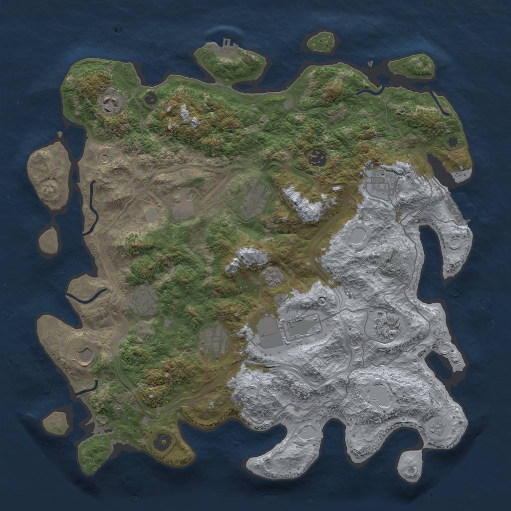 Rust Map: Procedural Map, Size: 4250, Seed: 720952091, 20 Monuments