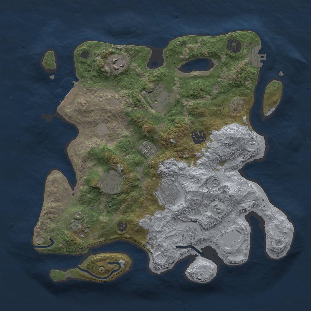 Rust Map: Procedural Map, Size: 3200, Seed: 1112226548, 16 Monuments