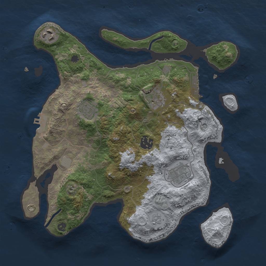 Rust Map: Procedural Map, Size: 3000, Seed: 31353, 14 Monuments