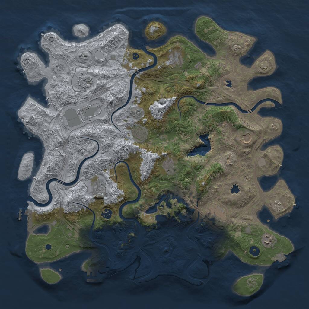 Rust Map: Procedural Map, Size: 4500, Seed: 1547394565, 17 Monuments