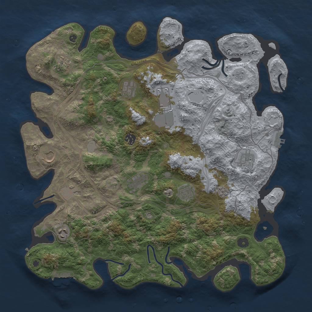 Rust Map: Procedural Map, Size: 4250, Seed: 771412993, 20 Monuments