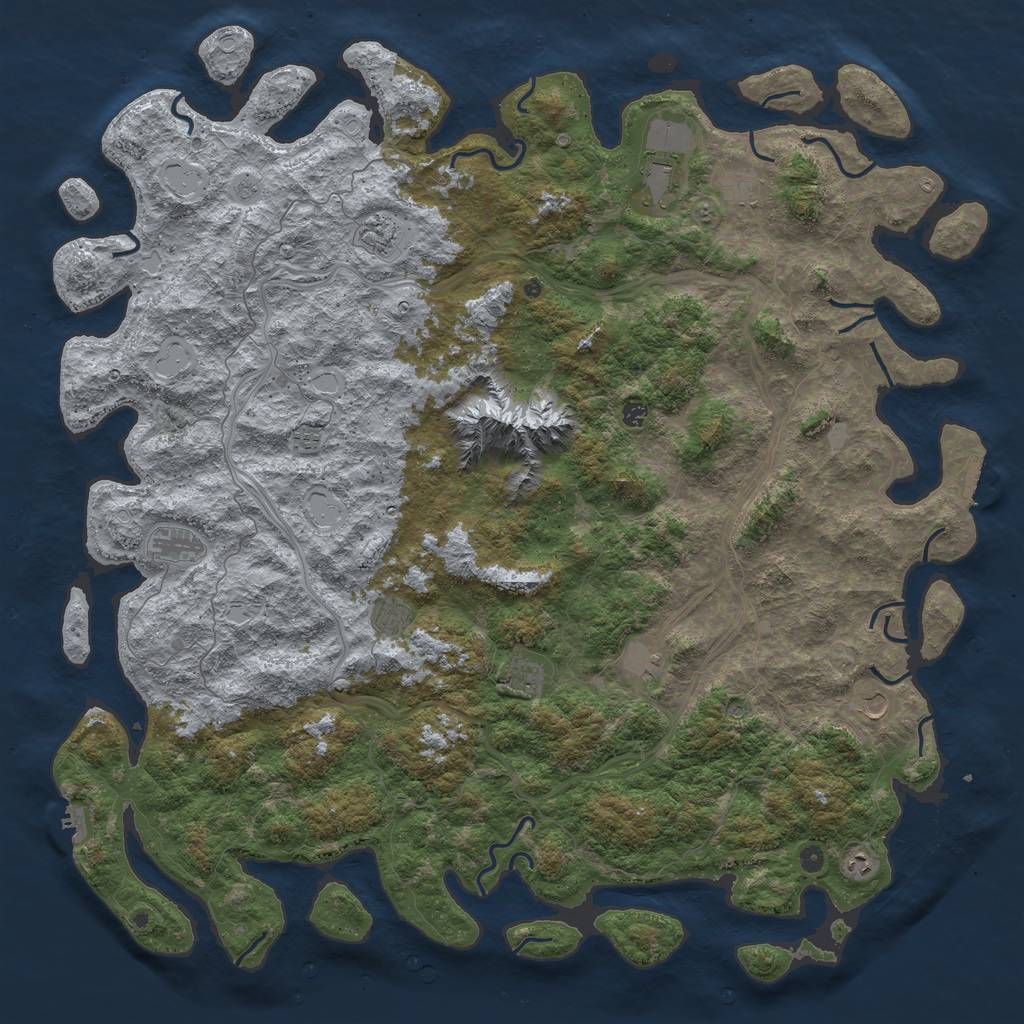 Rust Map: Procedural Map, Size: 6000, Seed: 15039, 20 Monuments