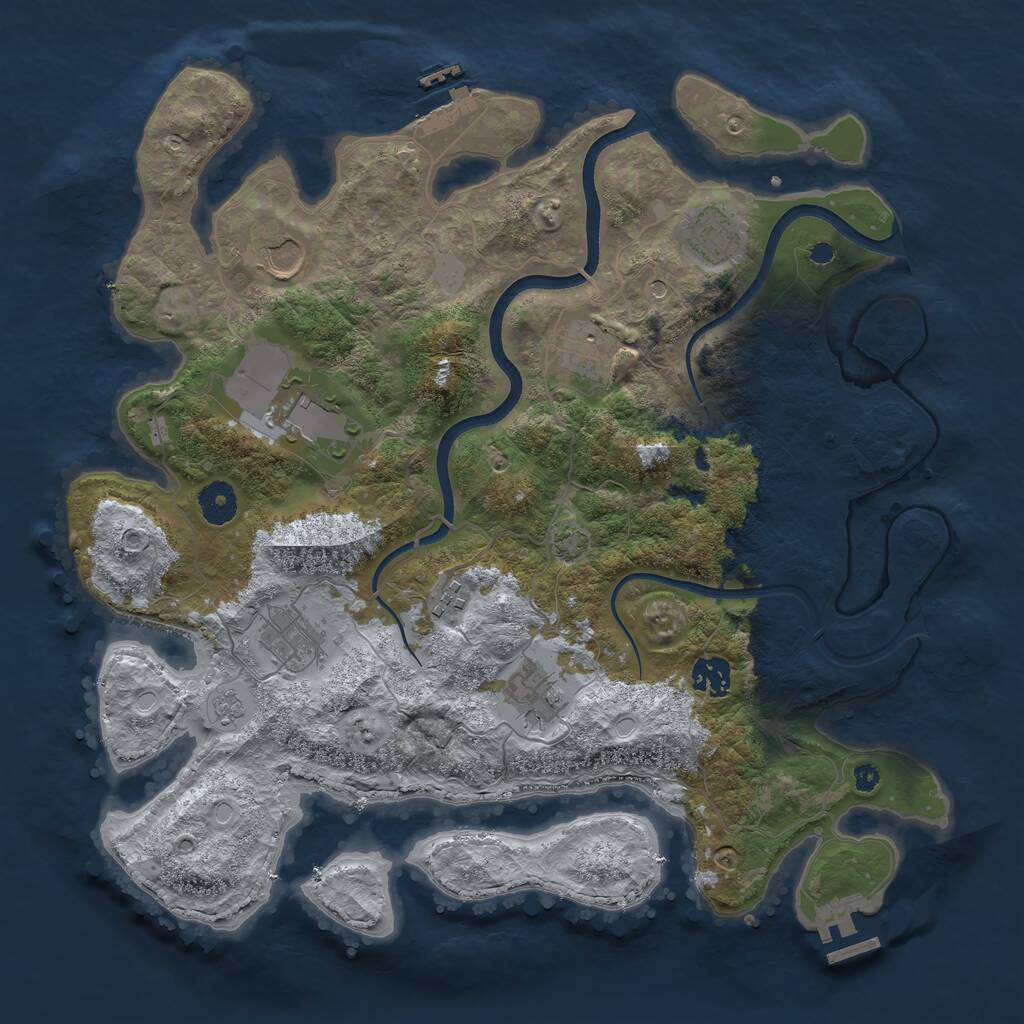 Rust Map: Procedural Map, Size: 3800, Seed: 20120420, 14 Monuments