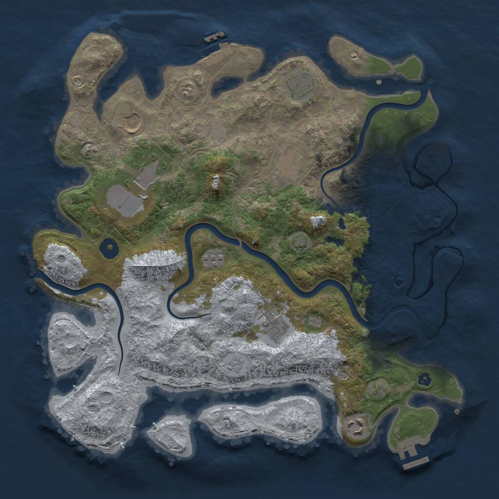 Rust Map: Procedural Map, Size: 3800, Seed: 20120420, 13 Monuments
