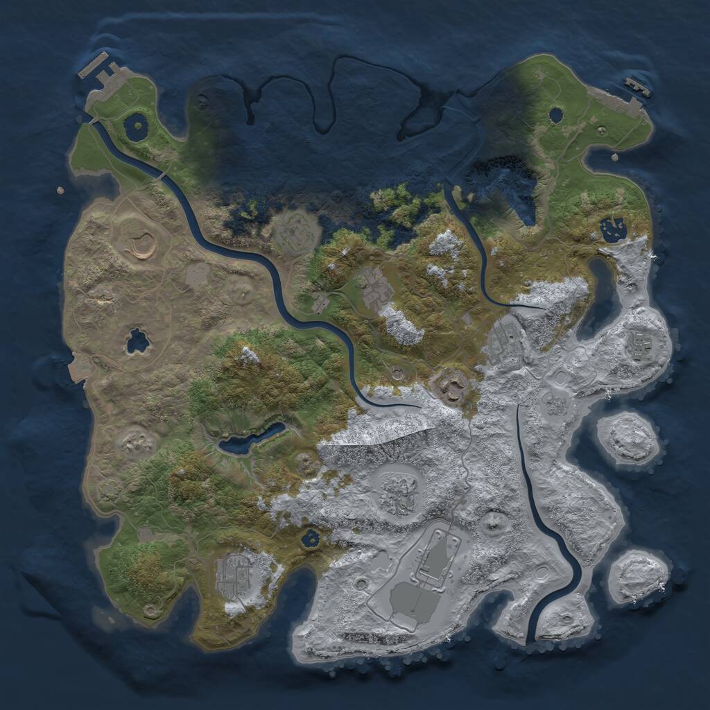 Rust Map: Procedural Map, Size: 4000, Seed: 248882717, 16 Monuments