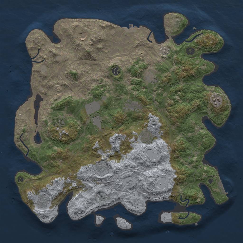 Rust Map: Procedural Map, Size: 4300, Seed: 1213151, 20 Monuments