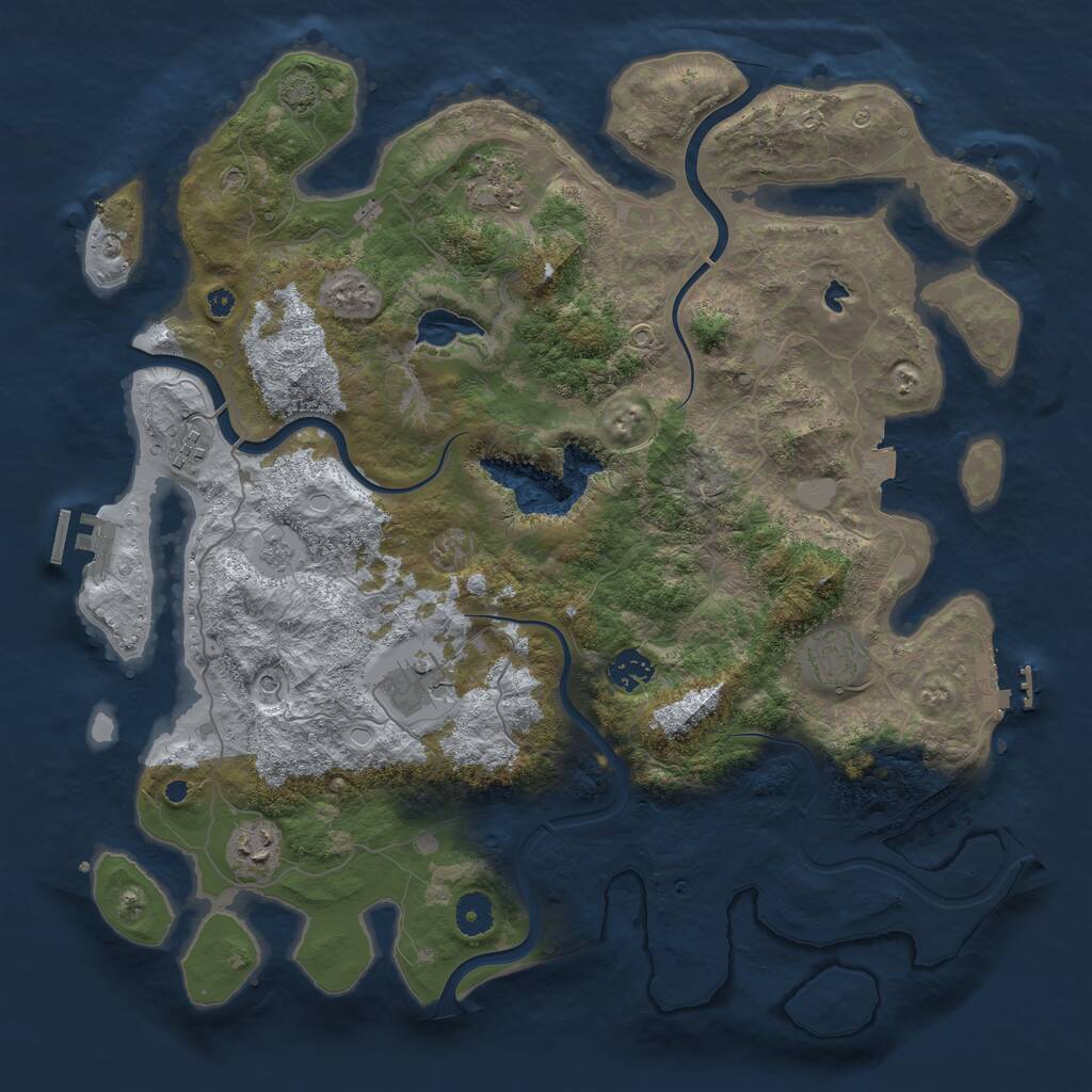 Rust Map: Procedural Map, Size: 4001, Seed: 1270697747, 12 Monuments