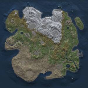 Thumbnail Rust Map: Procedural Map, Size: 3500, Seed: 1346847086, 14 Monuments