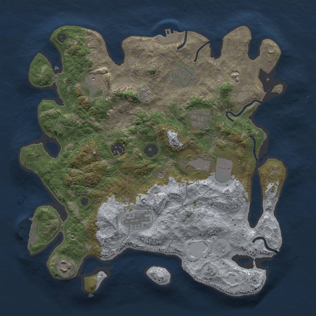 Rust Map: Procedural Map, Size: 3500, Seed: 19271118, 17 Monuments