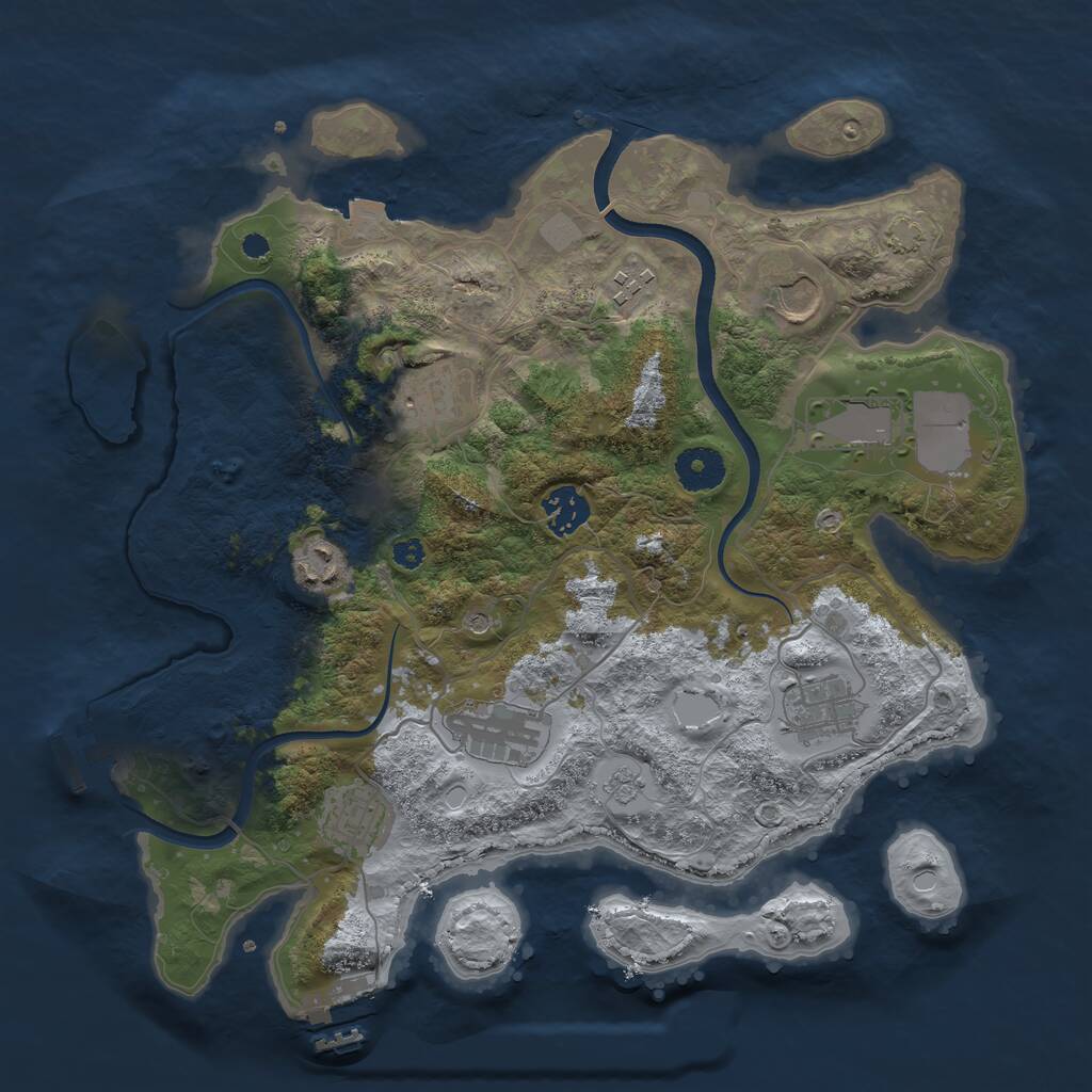 Rust Map: Procedural Map, Size: 3500, Seed: 38325554, 15 Monuments