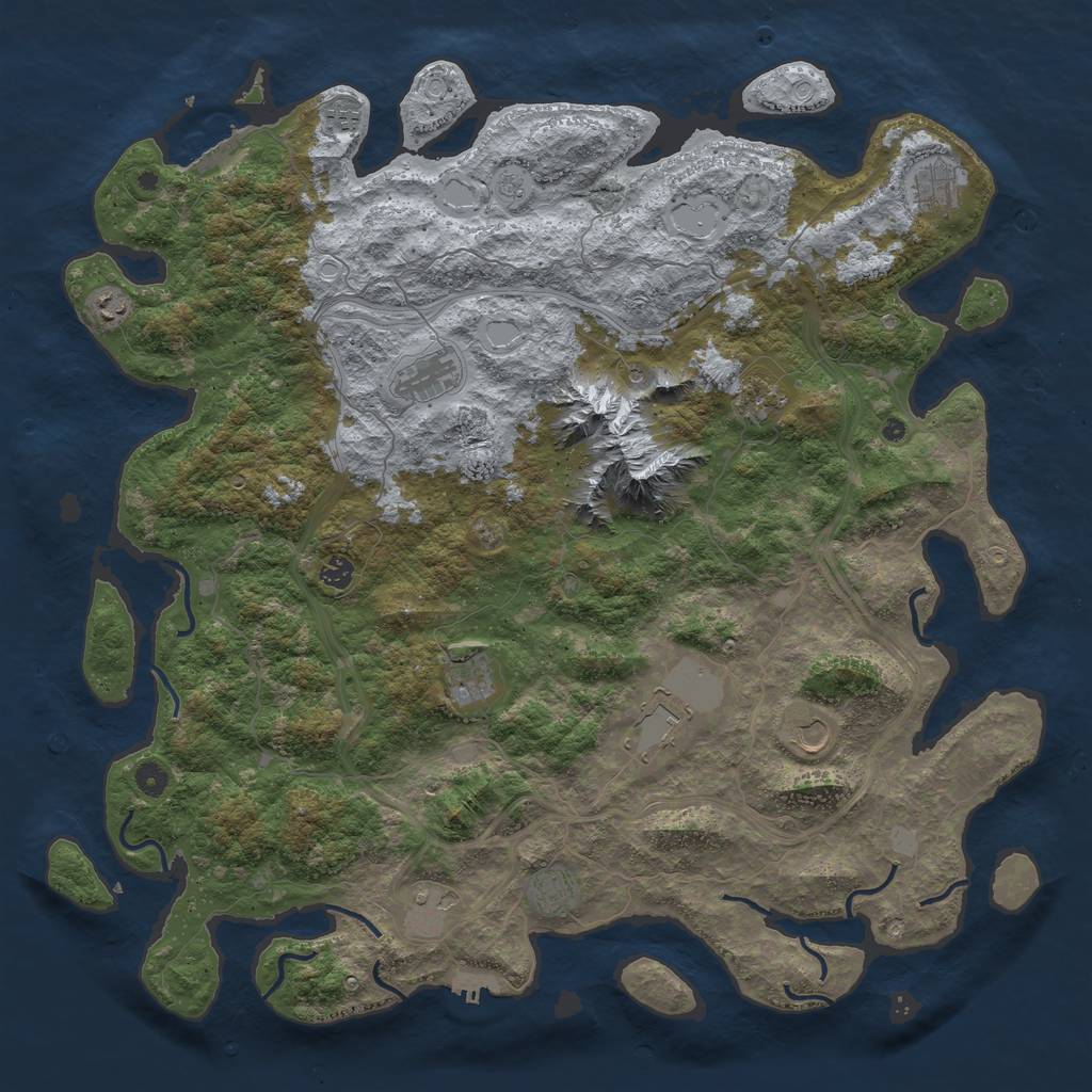 Rust Map: Procedural Map, Size: 5000, Seed: 24845, 20 Monuments