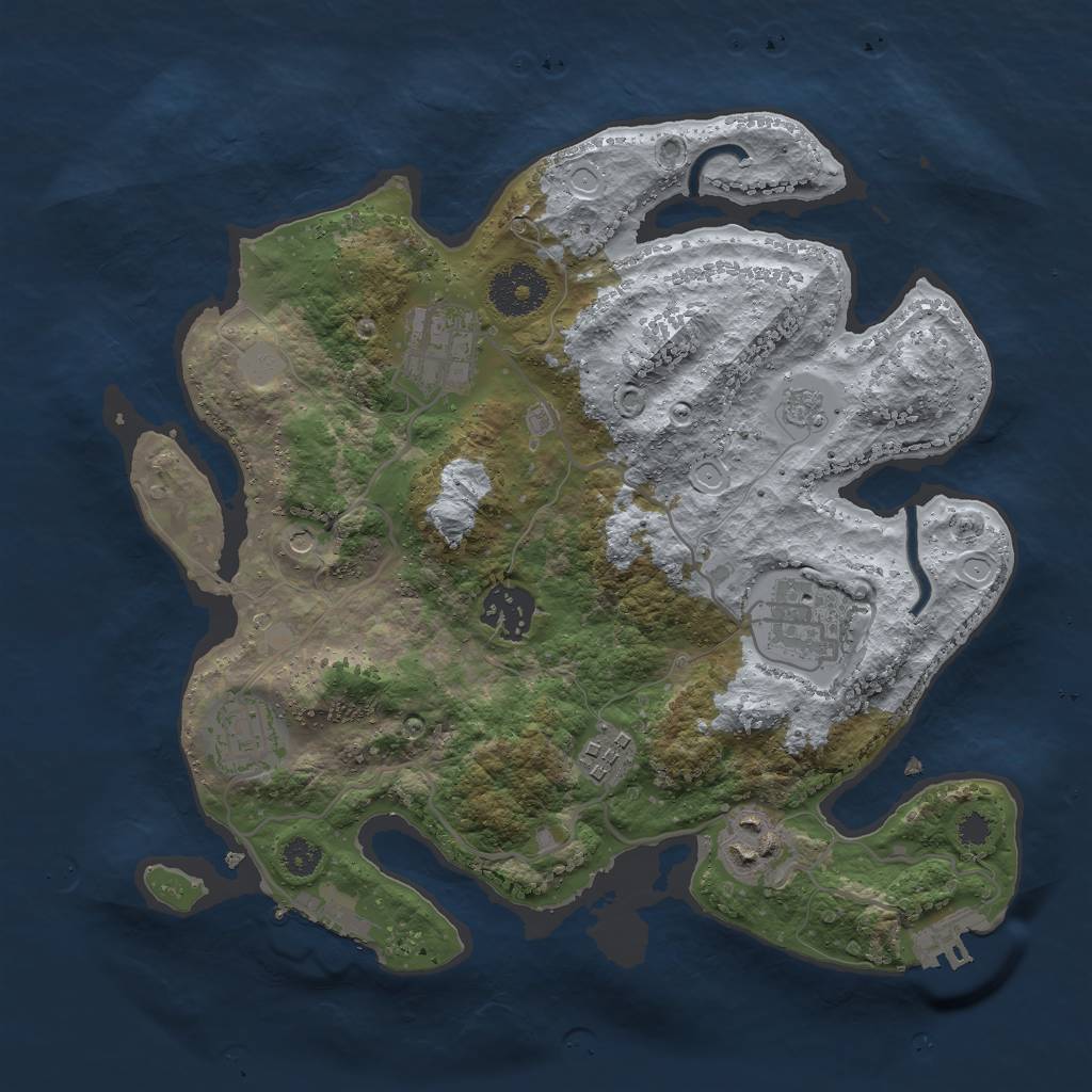 Rust Map: Procedural Map, Size: 3000, Seed: 2406978, 15 Monuments