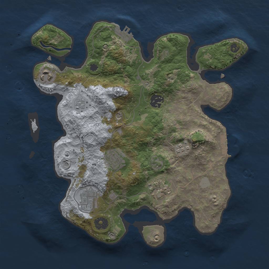 Rust Map: Procedural Map, Size: 3000, Seed: 382624483, 15 Monuments