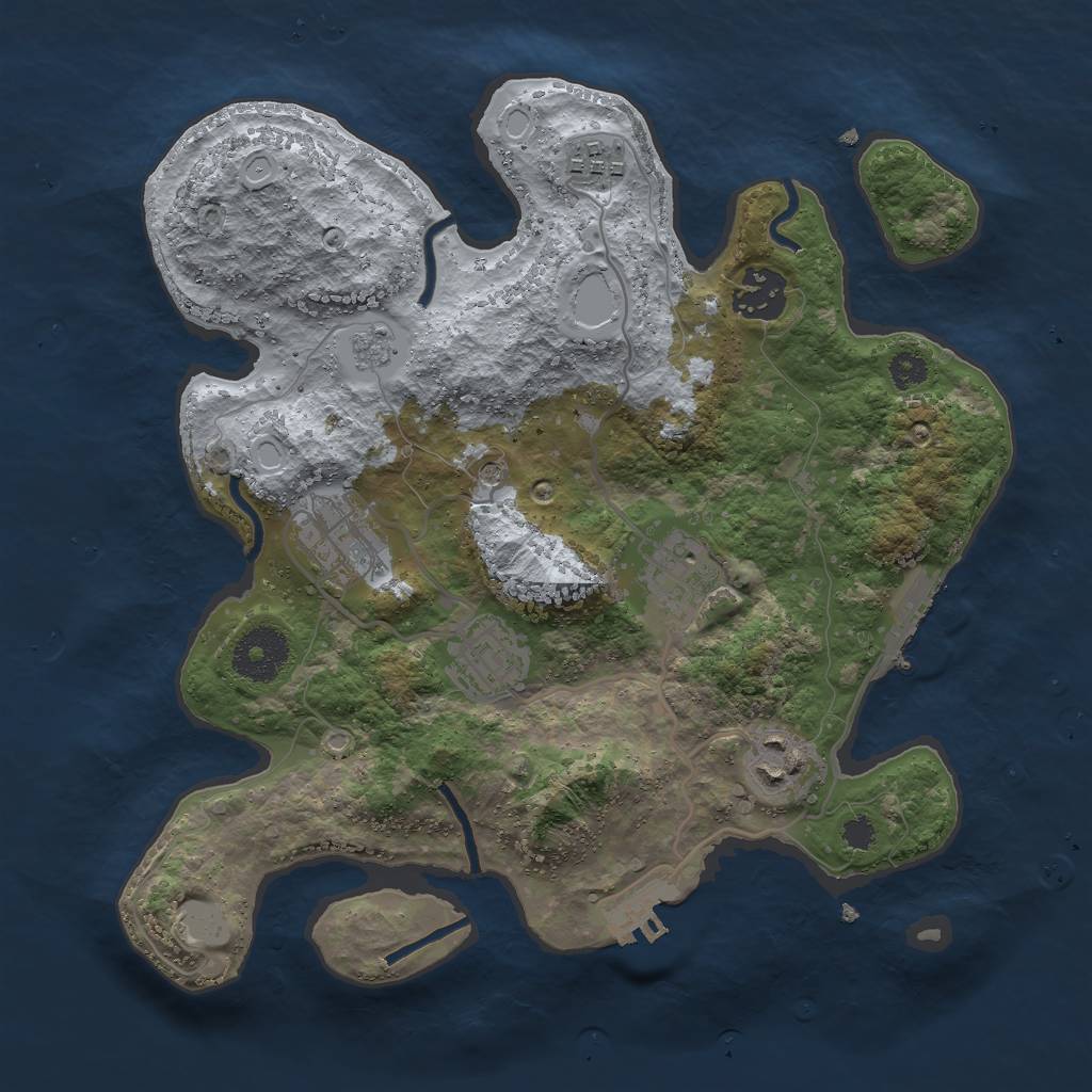 Rust Map: Procedural Map, Size: 3000, Seed: 43297, 15 Monuments