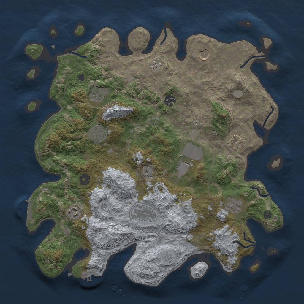 Rust Map: Procedural Map, Size: 4000, Seed: 590661187, 19 Monuments