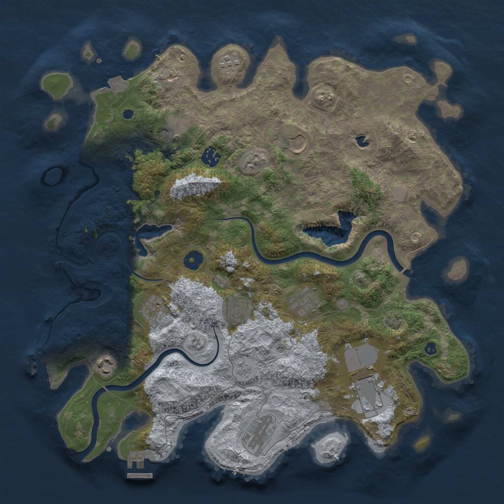 Rust Map: Procedural Map, Size: 4000, Seed: 590661187, 16 Monuments
