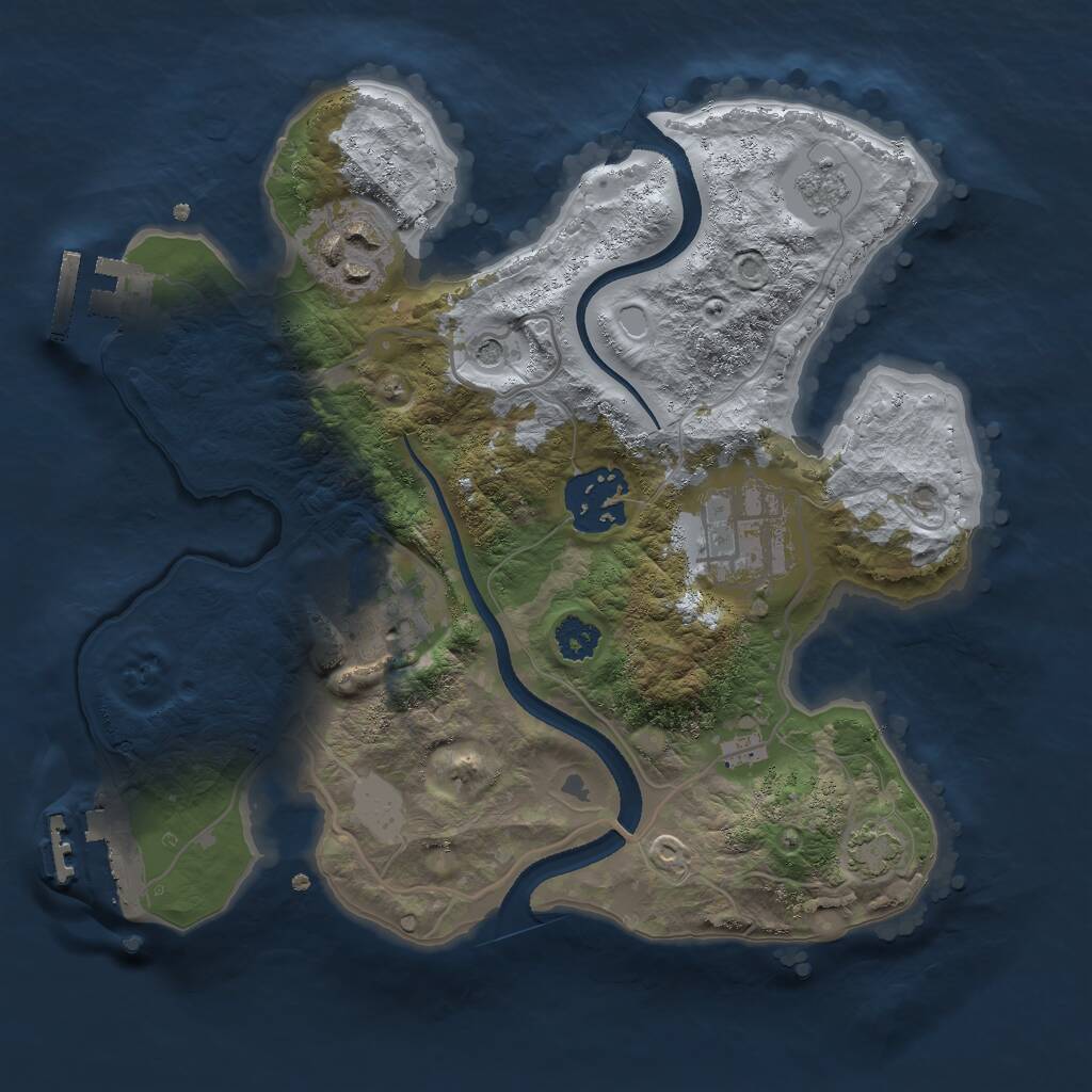 Rust Map: Procedural Map, Size: 2500, Seed: 1564, 10 Monuments