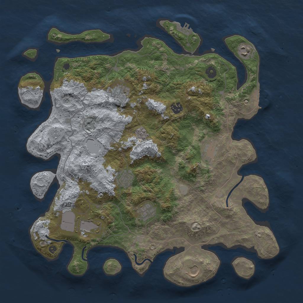Rust Map: Procedural Map, Size: 4000, Seed: 618618618, 18 Monuments