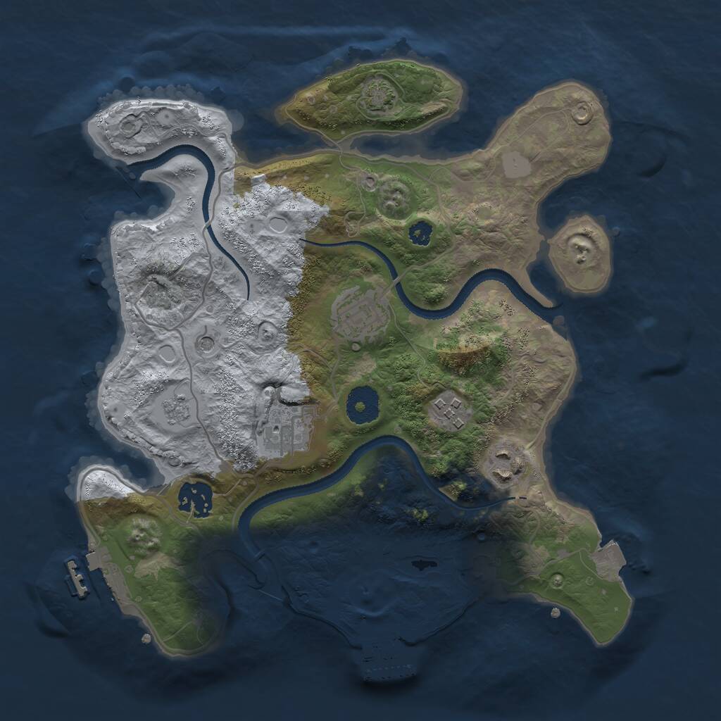 Rust Map: Procedural Map, Size: 3000, Seed: 2448876, 11 Monuments