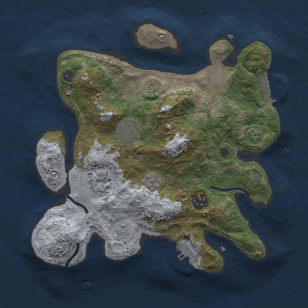 Rust Map: Procedural Map, Size: 2800, Seed: 23414462, 13 Monuments