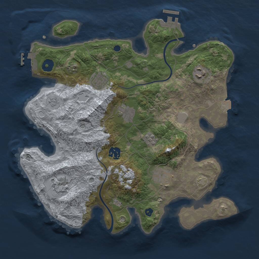Rust Map: Procedural Map, Size: 3200, Seed: 4290, 13 Monuments