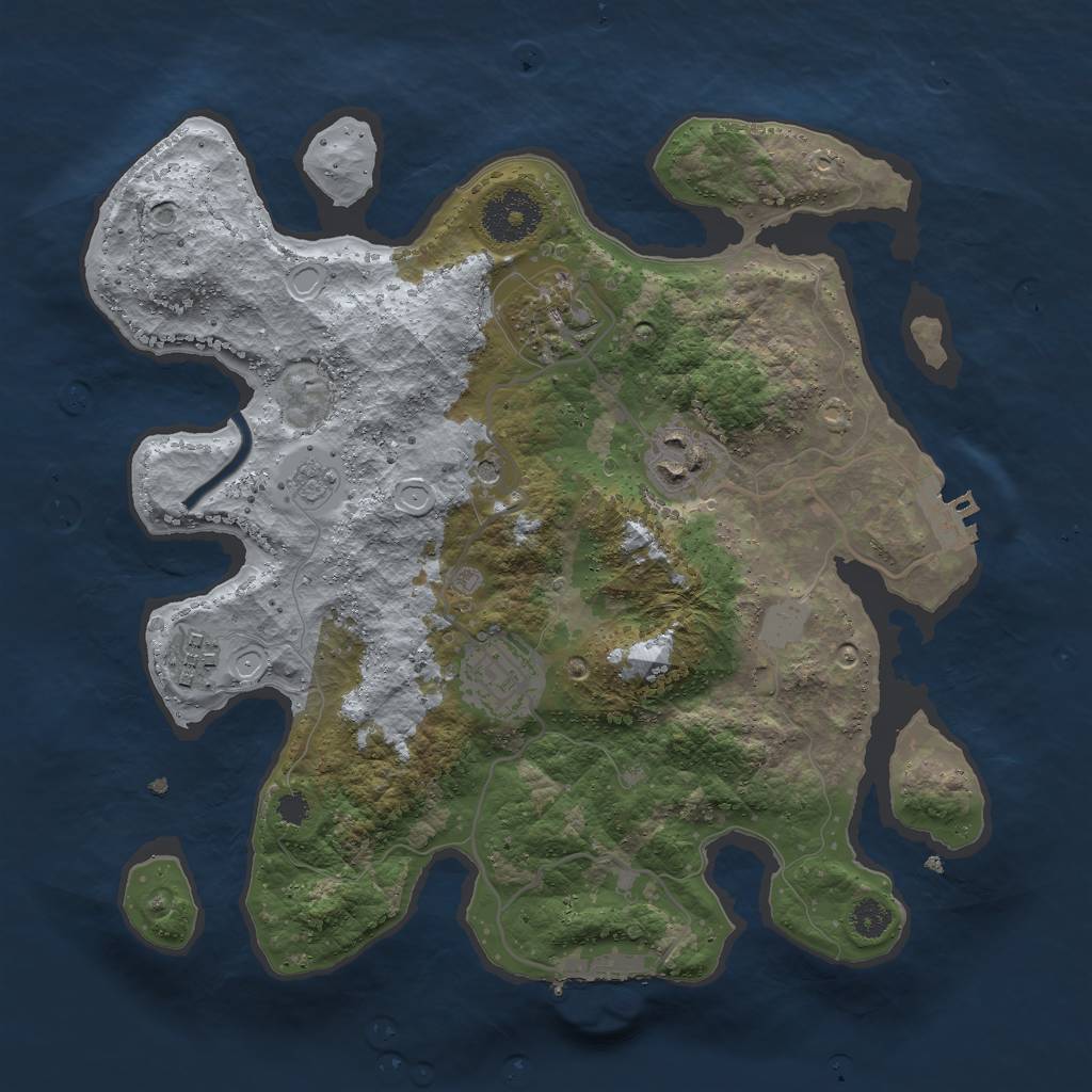Rust Map: Procedural Map, Size: 3000, Seed: 41847066, 13 Monuments