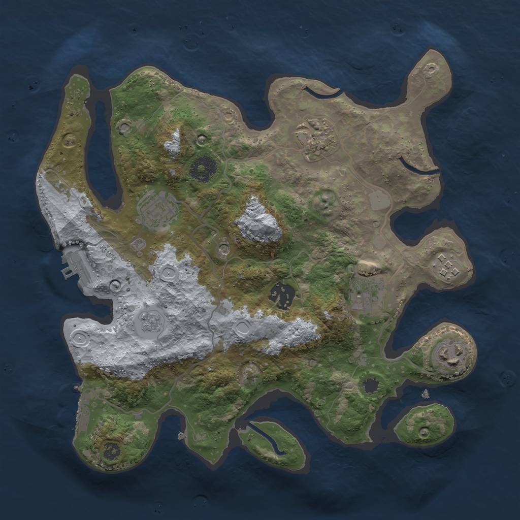 Rust Map: Procedural Map, Size: 3000, Seed: 903851215, 15 Monuments