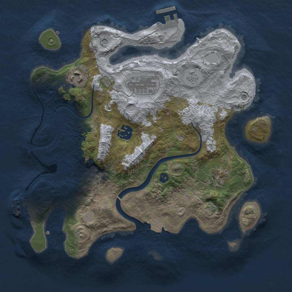 Rust Map: Procedural Map, Size: 3000, Seed: 699167845, 11 Monuments