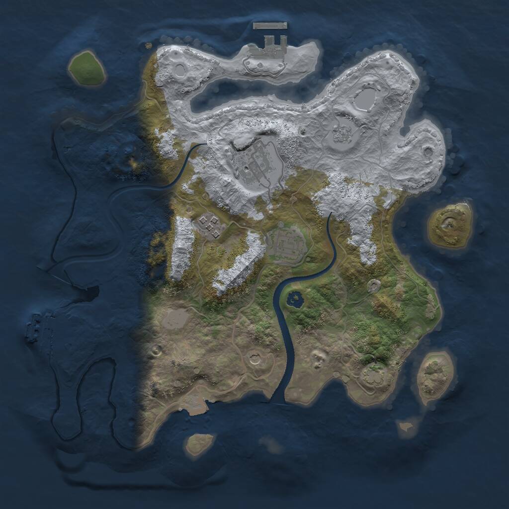 Rust Map: Procedural Map, Size: 3000, Seed: 699167845, 9 Monuments