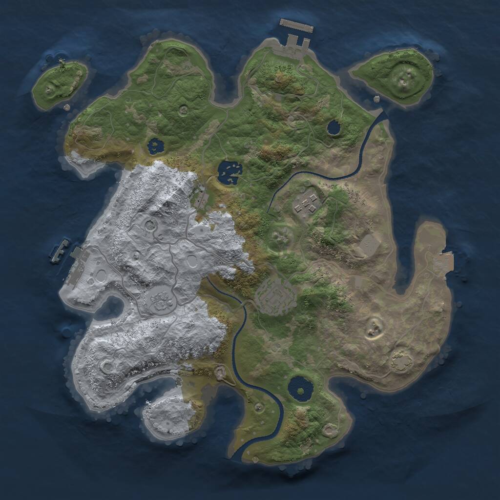 Rust Map: Procedural Map, Size: 3000, Seed: 15298, 9 Monuments