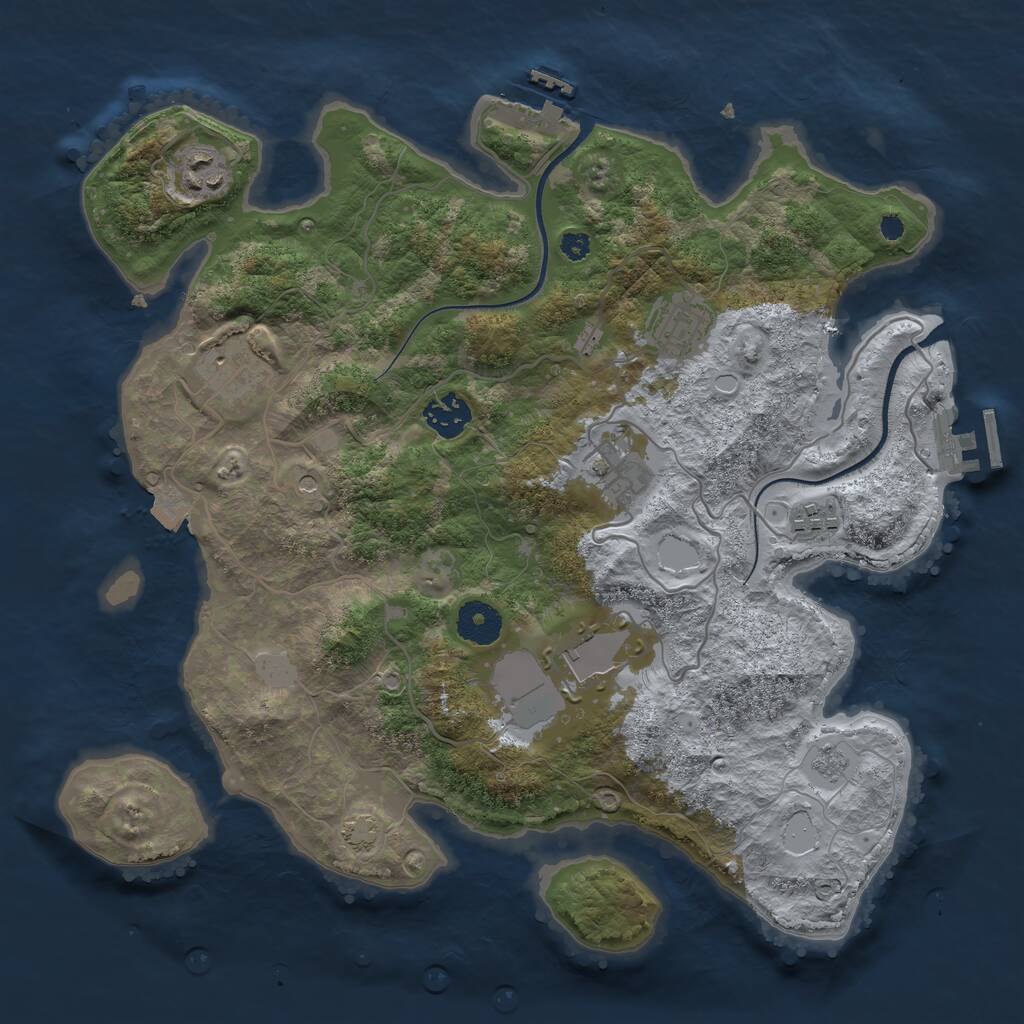 Rust Map: Procedural Map, Size: 3500, Seed: 11602638, 13 Monuments