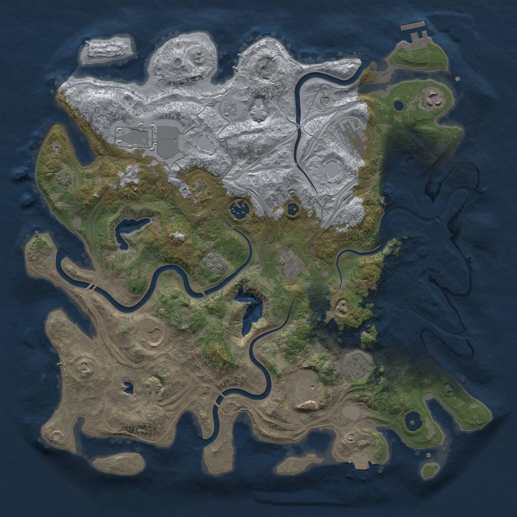 Rust Map: Procedural Map, Size: 4250, Seed: 77202323, 15 Monuments