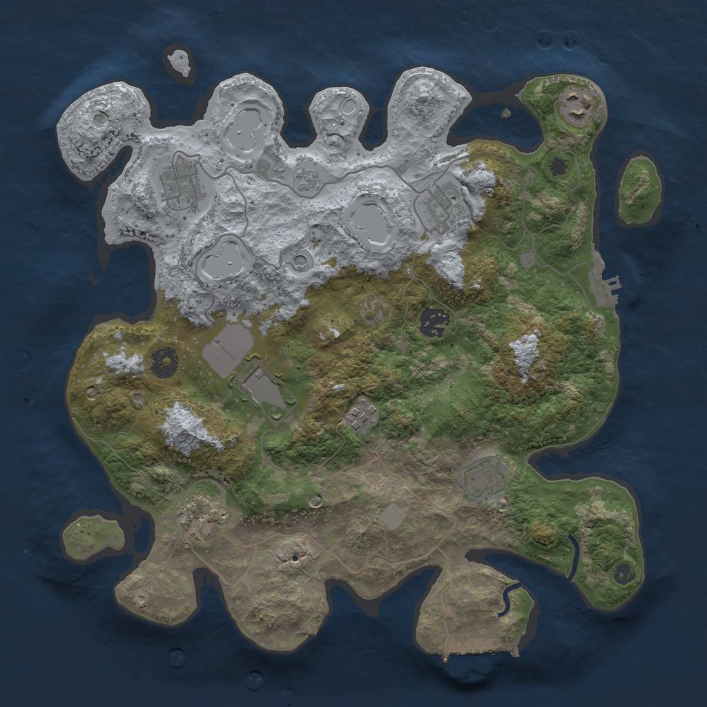 Rust Map: Procedural Map, Size: 3500, Seed: 13110302, 17 Monuments